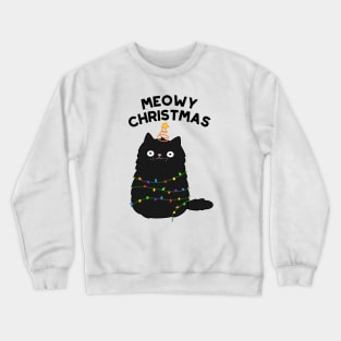 Meowy Christmas Cute Merry Cat Pun Crewneck Sweatshirt